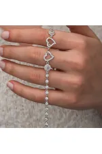 Gümüş Sonsuzluk İki Kalp Kadın Bileklik Gümüş Sonsuzluk İki Kalp Kadın Bileklik