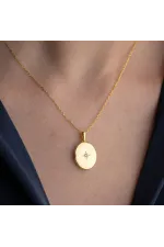 Gümüş Gold Kutup Yıldızı Açılabilir Kadın Kolye Gümüş Gold Kutup Yıldızı Açılabilir Kadın Kolye