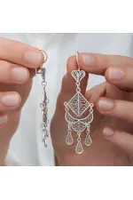 Gümüş Telkari Sallantılı Kadın Küpe Gümüş Telkari Sallantılı Kadın Küpe