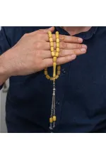 Metal Püsküllü Kapsül Kesim Sarı Sıkma Kehribar Tesbih Metal Püsküllü Kapsül Kesim Sarı Sıkma Kehribar Tesbih