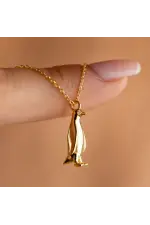 Gümüş Gold Penguen Kadın Kolye Gümüş Gold Penguen Kadın Kolye