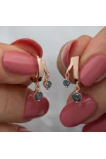 Gümüş Rose Sallantılı Mistik Topaz Kadın Küpe Gümüş Rose Sallantılı Mistik Topaz Kadın Küpe
