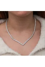 Gümüş V Model Su Yolu Kadın Kolye Gümüş V Model Su Yolu Kadın Kolye