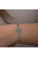 ​Gümüş Yaşam Çiçeği Bileklik