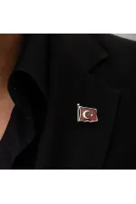 Gümüş Türk Bayrağı Rozet Gümüş Türk Bayrağı Rozet
