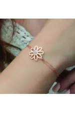 Gümüş Rose Çiçek Bayan Bileklik Gümüş Rose Çiçek Bayan Bileklik