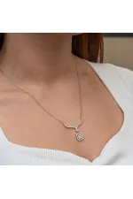 Gümüş Baget Taşlı Gerdanlık Model Kadın Kolye Gümüş Baget Taşlı Gerdanlık Model Kadın Kolye