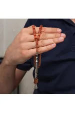 Metal Püsküllü Kapsül Kesim Sıkma Kehribar Tesbih Metal Püsküllü Kapsül Kesim Sıkma Kehribar Tesbih