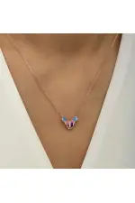 Gümüş Rose Minimal Kelebek Bayan Kolye Gümüş Rose Minimal Kelebek Bayan Kolye