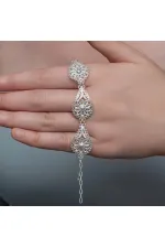 Gümüş Damla Papatya Telkari Kadın Bileklik Gümüş Damla Papatya Telkari Kadın Bileklik
