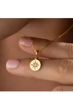 Gümüş Gold Minimal Yıldız Kadın Kolye Gümüş Gold Minimal Yıldız Kadın Kolye