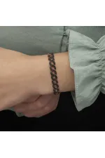 Gümüş Siyah Taşlı Gurmet Bayan Bileklik Gümüş Siyah Taşlı Gurmet Bayan Bileklik