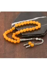 Doğaltaş Metal Püsküllü Sarı Yeşim Taşı Tesbih Doğaltaş Metal Püsküllü Sarı Yeşim Taşı Tesbih
