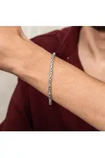 Gümüş Oksitli Desenli Silindir Erkek Bileklik Gümüş Oksitli Desenli Silindir Erkek Bileklik