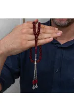Metal Püsküllü Kapsül Kesim Bordo Sıkma Kehribar Tesbih Metal Püsküllü Kapsül Kesim Bordo Sıkma Kehribar Tesbih