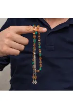 Metal Püsküllü Turkuaz Amber Sıkma Kehribar Tesbih Metal Püsküllü Turkuaz Amber Sıkma Kehribar Tesbih