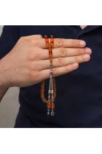 Metal Püsküllü Şeffaf Turuncu Sıkma Kehribar Tesbih Metal Püsküllü Şeffaf Turuncu Sıkma Kehribar Tesbih