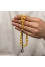 Gümüş Kazaz Püsküllü Sıkma Kehribar Tesbih Gümüş Kazaz Püsküllü Sıkma Kehribar Tesbih