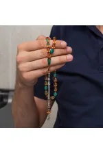 Metal Püsküllü Turkuaz Amber Sıkma Kehribar Tesbih Metal Püsküllü Turkuaz Amber Sıkma Kehribar Tesbih
