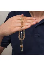 Metal Püsküllü Arpa Kesim Sıkma Kehribar Tesbih Metal Püsküllü Arpa Kesim Sıkma Kehribar Tesbih