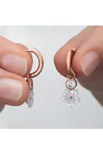 Gümüş Rose Sallantılı Manolya Çiçeği Kadın Küpe Gümüş Rose Sallantılı Manolya Çiçeği Kadın Küpe