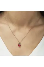 Gümüş Rose Çilek Figür Meyve Kolye Gümüş Rose Çilek Figür Meyve Kolye