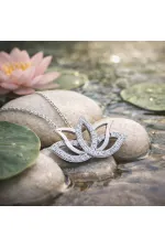 Gümüş Lotus Çiçeği Kolye Gümüş Lotus Çiçeği Kolye