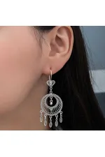 Gümüş Çember Telkari Sallantılı Kadın Küpe Gümüş Çember Telkari Sallantılı Kadın Küpe
