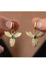 Gümüş Anka Kuşu Figürlü Gold Kadın Küpe Gümüş Anka Kuşu Figürlü Gold Kadın Küpe