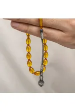 Gümüş Kazaz Püsküllü Sıkma Kehribar Tesbih Gümüş Kazaz Püsküllü Sıkma Kehribar Tesbih