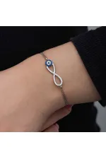Gümüş Nazarlı Sonsuzluk Kadın Bileklik Gümüş Nazarlı Sonsuzluk Kadın Bileklik