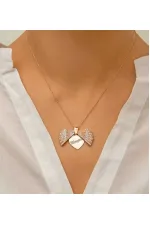Gümüş Rose Kişiye Özel İstiridye Bayan Kolye Gümüş Rose Kişiye Özel İstiridye Bayan Kolye