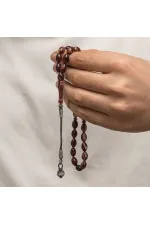 Gümüş Kazaz Püsküllü Sıkma Kehribar Tesbih Gümüş Kazaz Püsküllü Sıkma Kehribar Tesbih