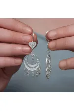 Gümüş Ay Dansı Telkari Kadın Küpe Gümüş Ay Dansı Telkari Kadın Küpe