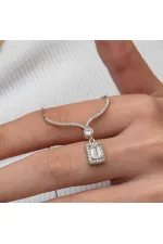Gümüş Baget Taşlı Gerdanlık Model Kadın Kolye Gümüş Baget Taşlı Gerdanlık Model Kadın Kolye