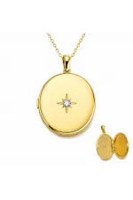 Gümüş Gold Kutup Yıldızı Açılabilir Kadın Kolye Gümüş Gold Kutup Yıldızı Açılabilir Kadın Kolye