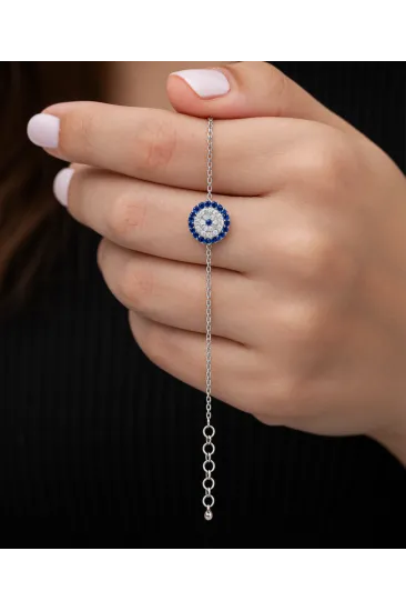 Gümüş Minimal Nazar Kadın Bileklik Gümüş Minimal Nazar Kadın Bileklik