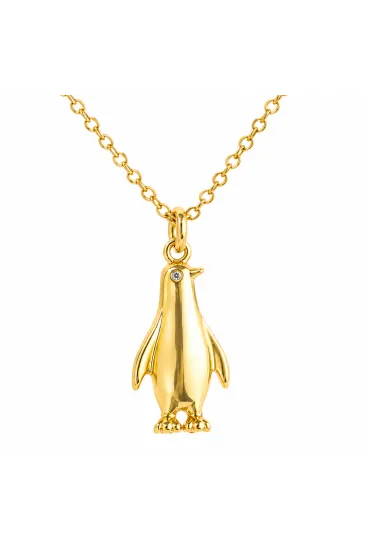 Gümüş Gold Penguen Kadın Kolye Gümüş Gold Penguen Kadın Kolye