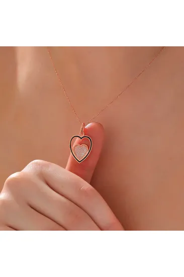 Gümüş Rose Kalp Kadın Kolye Gümüş Rose Kalp Kadın Kolye