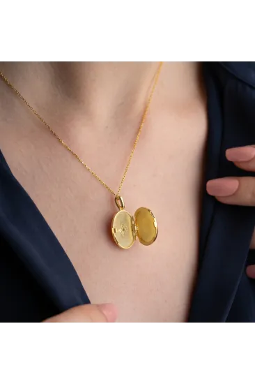 Gümüş Gold Kutup Yıldızı Açılabilir Kadın Kolye Gümüş Gold Kutup Yıldızı Açılabilir Kadın Kolye