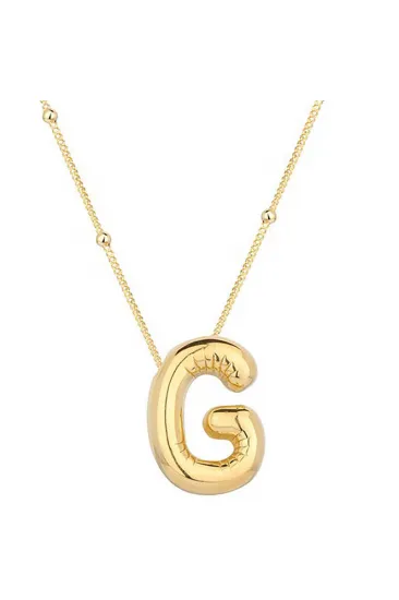 Gümüş Gold Balon G Harfi Kadın Kolye Gümüş Gold Balon G Harfi Kadın Kolye