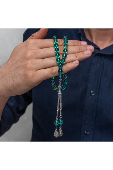 Metal Püsküllü Arpa Kesim Sıkma Kehribar Tesbih Metal Püsküllü Arpa Kesim Sıkma Kehribar Tesbih