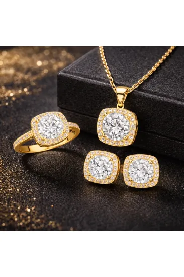 Gümüş Gold Kare Montür Kadın Set Gümüş Gold Kare Montür Kadın Set