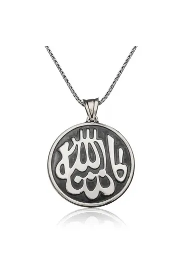 Gümüş Maşallah Yazılı Kolye Gümüş Maşallah Yazılı Kolye