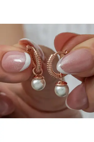 Gümüş Rose İnci Kadın Küpe Gümüş Rose İnci Kadın Küpe