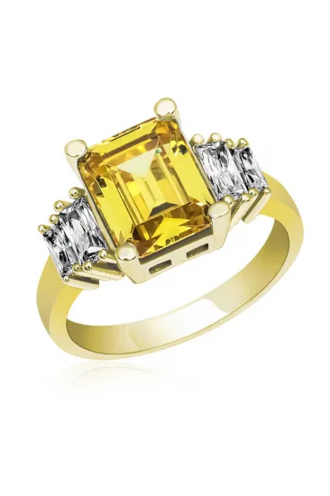 Gümüş Sarı Baget Taşlı Gold Bayan Yüzük Gümüş Sarı Baget Taşlı Gold Bayan Yüzük