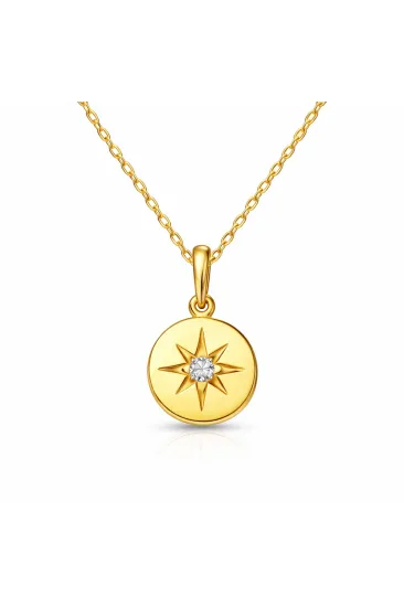 Gümüş Gold Minimal Yıldız Kadın Kolye Gümüş Gold Minimal Yıldız Kadın Kolye