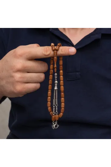 Metal Püsküllü Açık Kahve Kuka Ağacı Tesbih Metal Püsküllü Açık Kahve Kuka Ağacı Tesbih