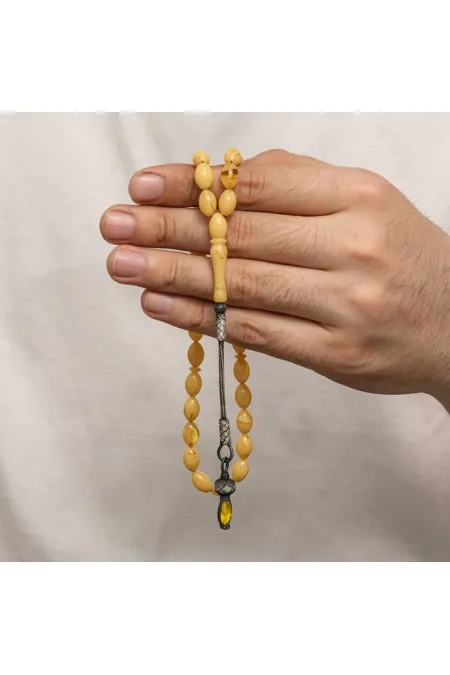 Gümüş 1000 Ayar Kazaz Püsküllü Sıkma Kehribar Tesbih Gümüş 1000 Ayar Kazaz Püsküllü Sıkma Kehribar Tesbih