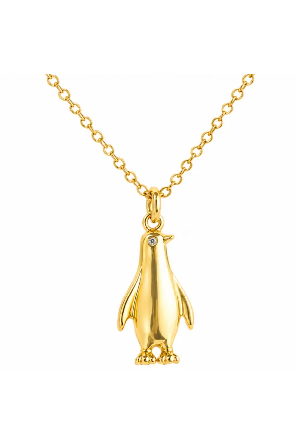Gümüş Gold Penguen Kadın Kolye Gümüş Gold Penguen Kadın Kolye